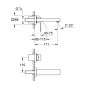 GROHE EUROCUBE 2-OTWOROWA BATERIA UMYWALKOWA ROZMIAR S BRUSHED HARD GRAPHITE 19895AL0