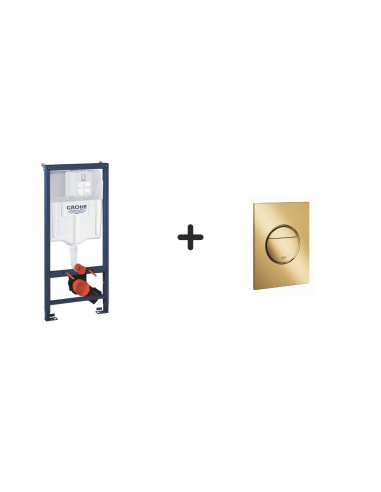 GROHE RAPID SL 2W1 (39750001) STELAŻ PODTYNKOWY Z PRZYCISKIEM NOVA COSMOPOLITAN ZŁOTY (37601GL0) COOL SUNRISE ZESTAW