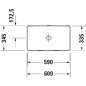 Duravit DuraSquare umywalka nablatowa 60X34,5 cm biała 2355600000