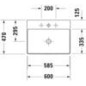 Duravit DuraSquare umywalka nablatowa 60X47 cm biała z otworem na baterię 2353600041