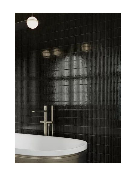 Paradyż Monpelli Black mix cegiełka struktura połysk 6,5x29,8 gat.1