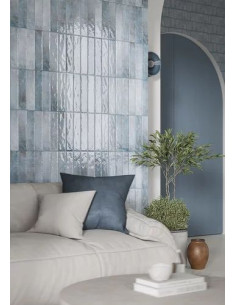 Paradyż Monpelli Blue mix cegiełka struktura połysk 6,5x29,8 gat.1