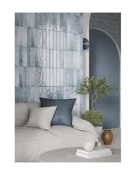 Paradyż Monpelli Blue mix cegiełka struktura połysk 6,5x29,8 gat.1