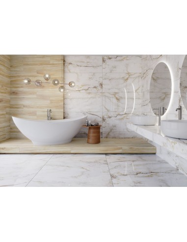 Elewacja z płytkami drewnopodobnymi Ceramica Limone Mekano Sabbia 25,7x159,7